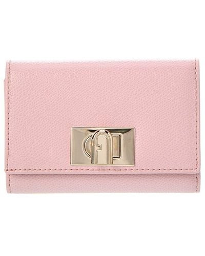 Furla 1927 Medium Leather Compact Wallet - Pink
