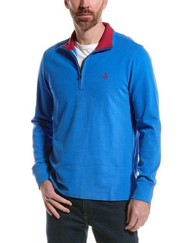 Brooks Brothers Sueded Jersey 1/2-zip Pullover - Blue