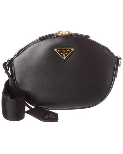 Prada Mini Leather Shoulder Bag - Black