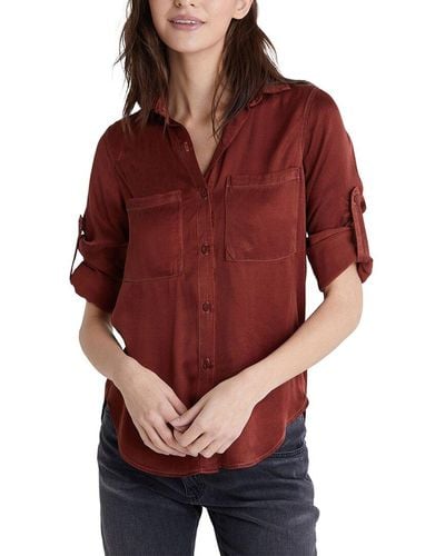 Bella Dahl Two Pocket Shirt - Red