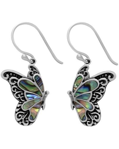 Samuel B. Silver Butterfly Earrings - White