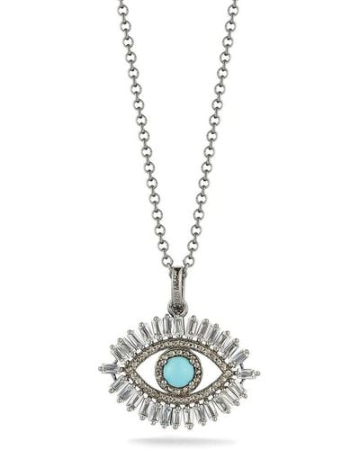Banji Jewelry Silver 3.00 Ct. Tw. Diamond & Gemstone Necklace - White