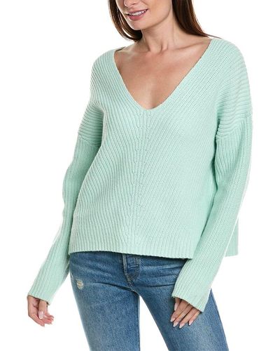 Theory Easy V-neck Wool-blend Jumper - Green