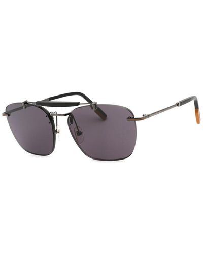 Zegna Ez0155 59mm Sunglasses - Gray