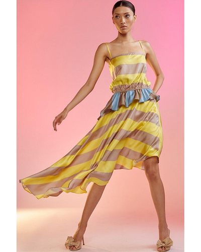 Cynthia Rowley Mila Silk Asymmetrical Dress - Pink