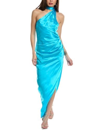 Amanda Uprichard Jaida Silk Maxi Dress - Blue