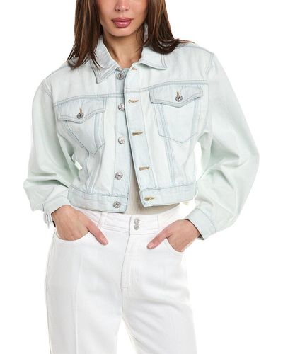 7 For All Mankind Crop Trucker Jacket - Grey