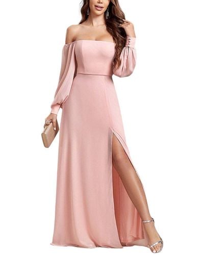 Luna Tuccini Off-The-Shoulder Maxi Dress - Pink