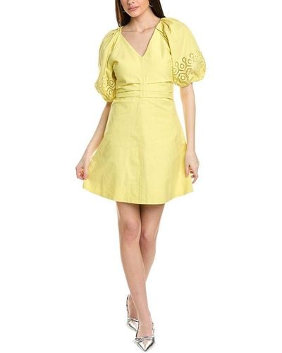 Tanya Taylor Lacey Mini Dress - Yellow