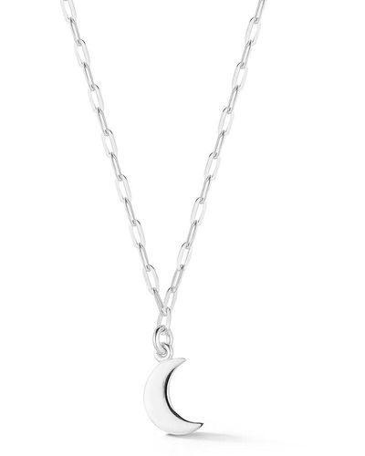 Glaze Jewelry Silver Crescent Moon Necklace - Metallic