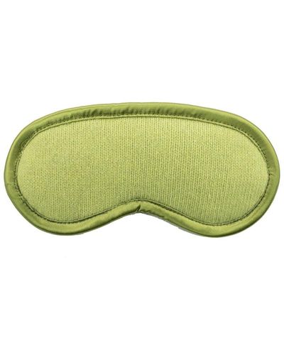 Portolano Knitted Eye Mask With Satin Piping - Green