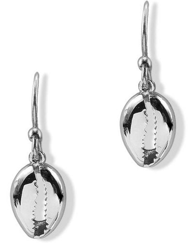 Argento Vivo 18k Over Silver Cowry Shell Drop Earrings - Metallic