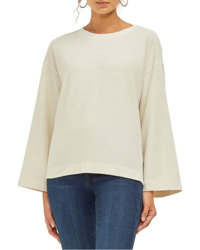 Three Dots Washed Sweater - White