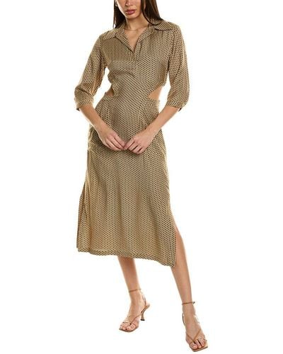 Equipment Louise Silk-blend Midi Dress - Natural