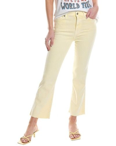 7 For All Mankind Yellow High Waist Slim Kick Jean - Natural