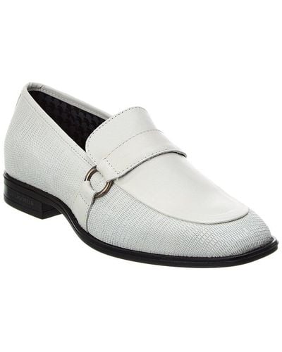 Karl Lagerfeld Reptile-embossed Leather Loafer - White
