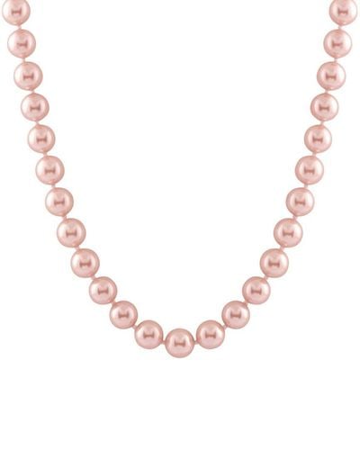 Splendid Silver 8-16mm Shell Pearl Necklace - Pink