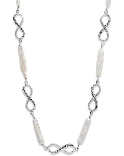 Samuel B. Pearl Infinity Necklace - White