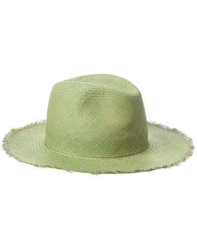 Hat Attack Fringed Panama Continental Hat - Green