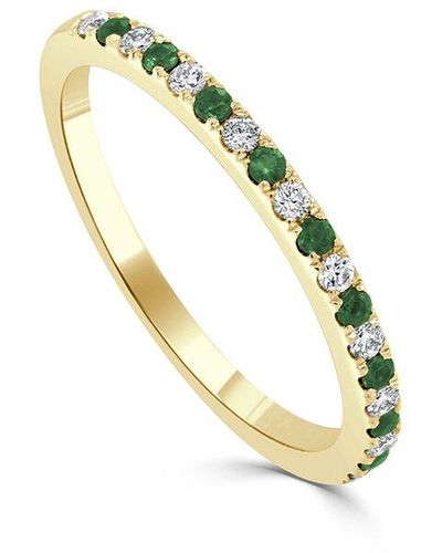 Sabrina Designs 14k 0.26 Ct. Tw. Diamond & Sapphire Half-eternity Ring - Metallic