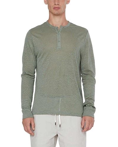 Onia Long Sleeve Henley Shirt - Green