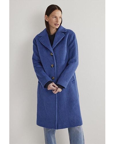 Boden Wool-blend Collared Coat - Blue