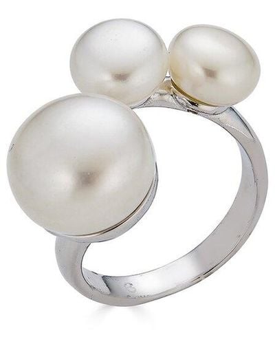 Belpearl Silver 13-8.5mm Pearl Ring - White