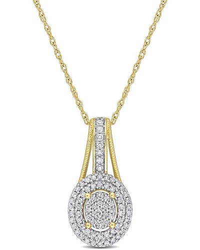 Rina Limor 10k 0.25 Ct. Tw. Diamond Pendant Necklace - Metallic