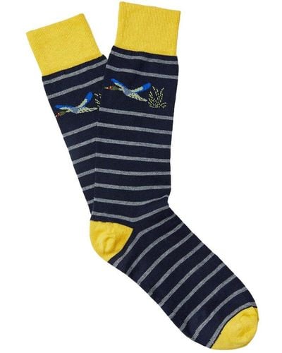 J.McLaughlin Pheasant Stripe Socks - Blue