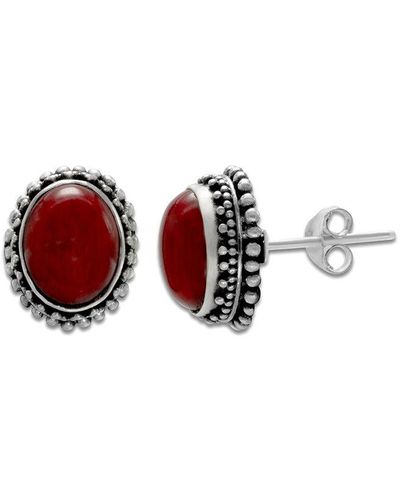 Samuel B. 4.80 Ct. Tw. Coral Beaded Earrings - Red