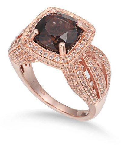 Suzy Levian Rosed Silver 4.50 Ct. Tw. Gemstone Statement Ring - White