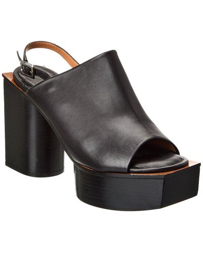 Robert Clergerie Vanille Leather Platform Slingback Sandal - Black