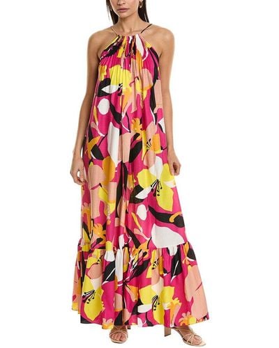 Ted Baker Strappy Linen-blend Maxi Dress - Red