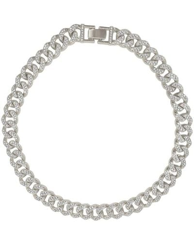 Adornia Cz Flat Curb Chain Necklace - Metallic