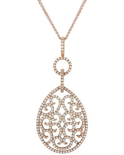 Piero Milano 18K Rose 1.68 Ct. Tw. Diamond Pendant Necklace (Authentic Pre-Owned) - Metallic