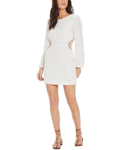 ViX Solid Carina Detail Short Dress - White