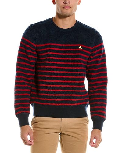 Brooks Brothers Teddy Fleece Mariner Sweatshirt - Red