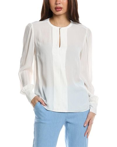 Brooks Brothers Pintuck Top - White