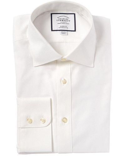 Charles Tyrwhitt Egyptian Link Weave Classic Fit Shirt - White