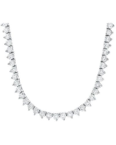 Diana M. Jewels Fine Jewelry 14k 7.00 Ct. Tw. Diamond Classic Tennis Necklace - Metallic