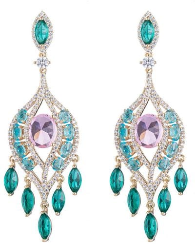 Eye Candy LA Luxe Collection Boho Cubic Zirconia Crystal Drop Earring - Blue
