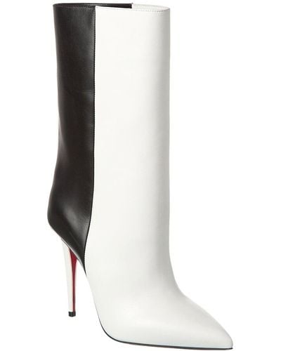 Christian Louboutin Astrilarge Booty 100 Leather Heeled Boots - White