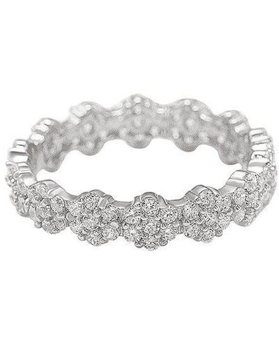 Suzy Levian Silver Cz Stackable Ring - White