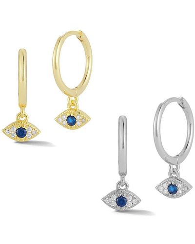 Buy Blue Gold Plated Silver Evil Eye Earrings with Turquoise, CZ and  Amethyst Online at Jaypore.com