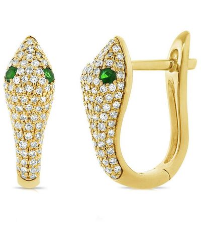 Sabrina Designs 14k 0.60 Ct. Tw. Diamond & Tsavorite Snake Earrings - Metallic