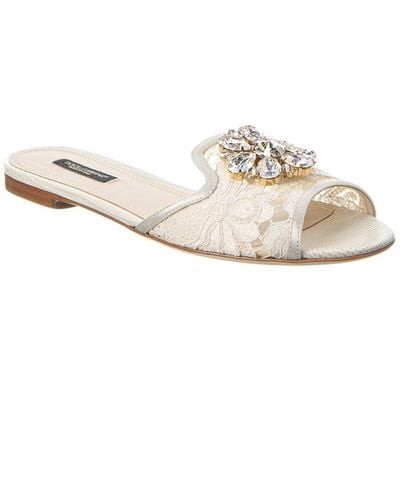 Dolce & Gabbana Bianca Lace Sandal - White