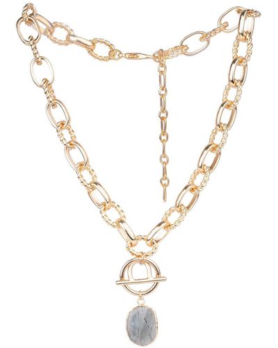 Saachi Agate Flaunt Me Necklace - Metallic