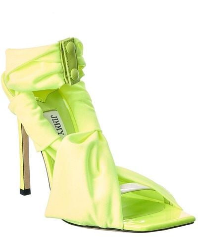 Jimmy Choo Neoma 110 Jersey & Patent Sandal - Green