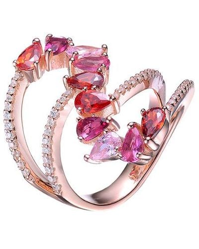 Genevive Jewelry 14k Rose Gold Vermeil Ring - Pink