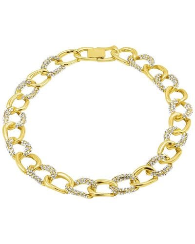 Adornia 14k Plated Cz Chunky Link Chain Necklace - Metallic